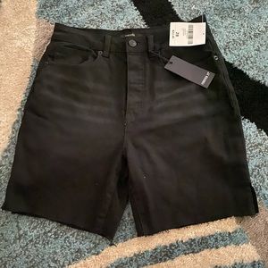 Forever 21 black denim biker shorts